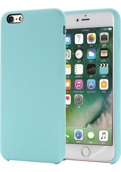 Apple iPhone 6 Plus/apple iPhone 6s Plus-Blue Için Sıvı Silikon Sarılmış Kenar Telefon Kabuğu Kasası (Yurt Dışından)