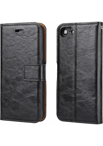 Apple Apple Iphonese Çılgın At Deri Kapağı Manyetik Çıkarılabilir Stant Şok Geçirmez Telefon Vaka-Siyah (Yurt Dışından)