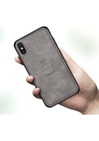 Apple iPhone X/xs-Gre Için Yumuşak Tpu+Sert Pc Hibrit Koruyucu Kılıf ile Pu Deri Vintage (Yurt Dışından)