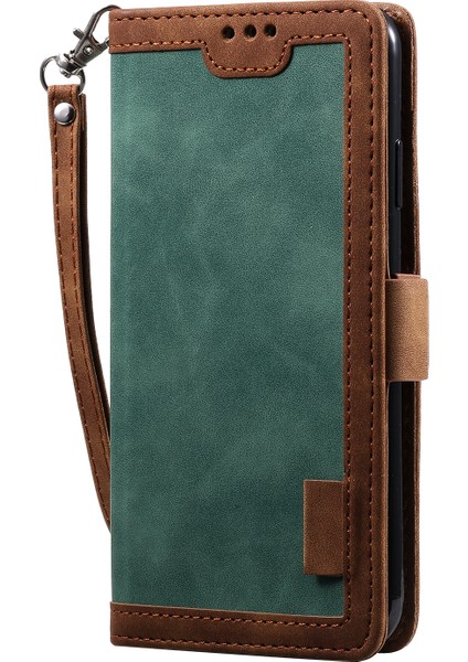 Apple iPhone Xr-Green Için Vintage Ekleme Stili Cüzdan Stand Deri Kılıf (Yurt Dışından)