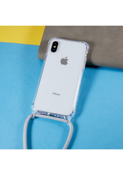 Apple iPhone Xs Için Max Shockproof Tpu+Akrilik Telefon Kapağı Ayarlanabilir Kirkar-Grey ile Şeffaf Kılıf (Yurt Dışından)