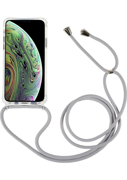 Apple iPhone Xs Için Max Shockproof Tpu+Akrilik Telefon Kapağı Ayarlanabilir Kirkar-Grey ile Şeffaf Kılıf (Yurt Dışından)