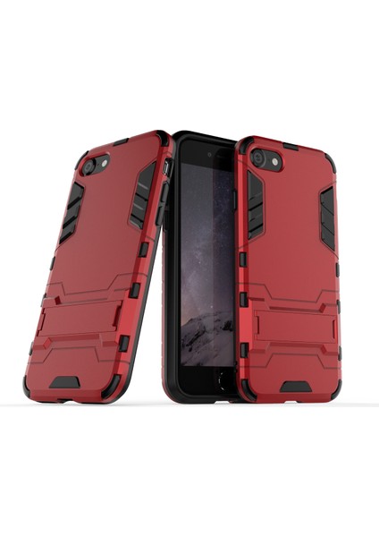 Plastik+Tpu Hibrit Telefon Kılıfı, Apple iPhone 8/7/apple iPhone Se-Red Için Kickstand ile (Yurt Dışından)