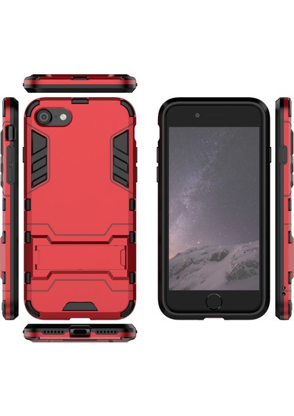 Plastik+Tpu Hibrit Telefon Kılıfı, Apple iPhone 8/7/apple iPhone Se-Red Için Kickstand ile (Yurt Dışından) fiyatları