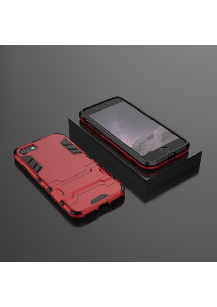 Plastik+Tpu Hibrit Telefon Kılıfı, Apple iPhone 8/7/apple iPhone Se-Red Için Kickstand ile (Yurt Dışından) fırsatları