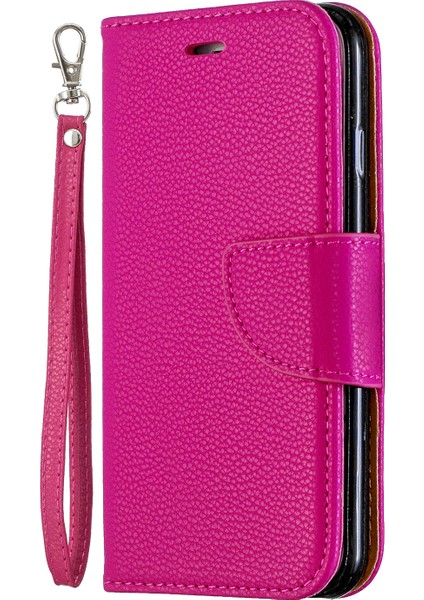 Litchi Doku Deri Cüzdan Stand Kılıfı Apple iPhone 6/6s-Rose Için (Yurt Dışından)