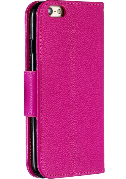 Litchi Doku Deri Cüzdan Stand Kılıfı Apple iPhone 6/6s-Rose Için (Yurt Dışından)