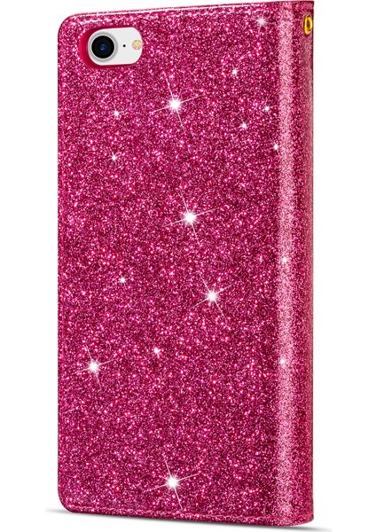 Işıltılı Yıldızlı Tarzı Lazer Oyma Fermuarlı Cüzdan Standı Deri Telefon Kabuğu Için Apple iPhone Se-Rose (Yurt Dışından) fırsatları