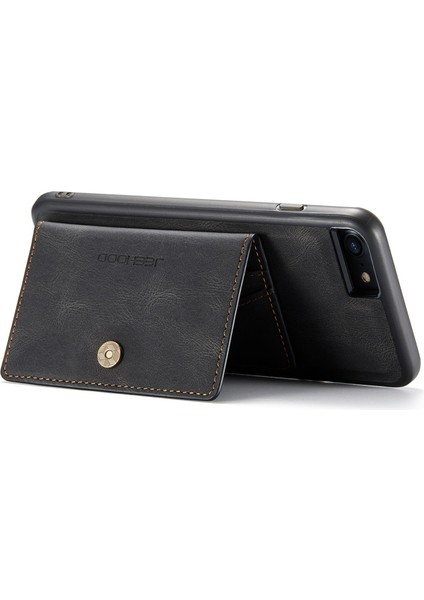 Apple iPhone 7/8 Söndürülebilir 2'si Deri Kaplamalı Tpu Telefon Kılıfı Cüzdan Kickstand-Black (Yurt Dışından) modelleri