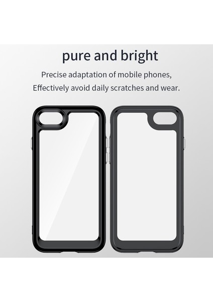 Apple iPhone 7/8 Bağımlı Düğmeler Için Şok Emme Telefon Kabuğu Tpu+Akrilik Hibrid Case-Black (Yurt Dışından) fırsatları