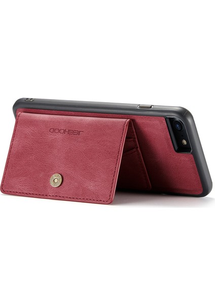 Apple iPhone 7/8 Söndürülebilir 2 Arada Deri Kaplamalı Tpu Telefon Kılıfı Cüzdan Kickstand-Red (Yurt Dışından) modelleri
