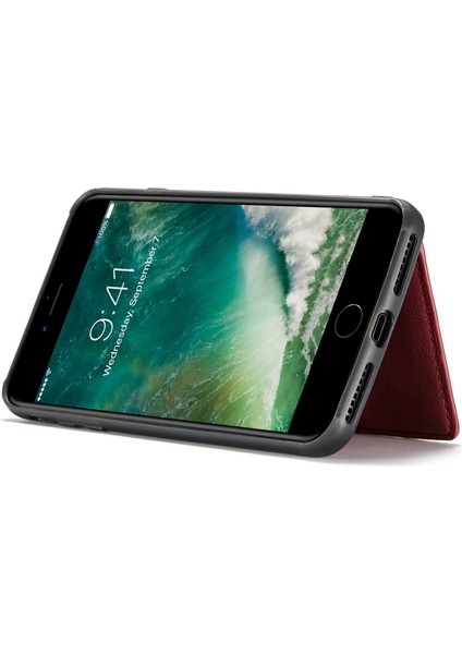 Apple iPhone 7/8 Söndürülebilir 2 Arada Deri Kaplamalı Tpu Telefon Kılıfı Cüzdan Kickstand-Red (Yurt Dışından) fırsatları