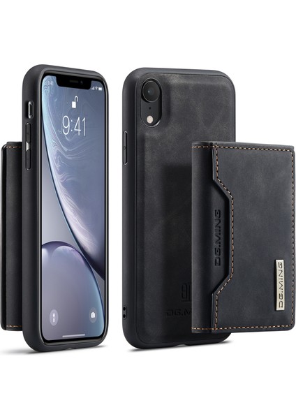 Apple iPhone Xr Çıkarılabilir 2 Arada 1 Manyetik Cüzdan Tasarım Telefon Hibrit Kılıf Kickstand Black ile (Yurt Dışından)