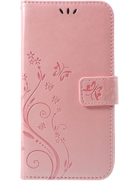 Baskı Kelebek Çiçek Stand Cüzdan Deri Telefon Apple iPhone Xr-Rose Altın Için (Yurt Dışından)