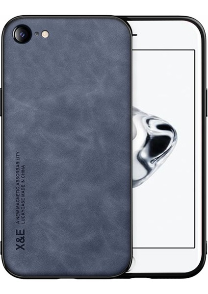 Apple iPhone 7/8 /se Cilt Touch Pu Deri Kaplamalı Tpu Telefon Kılıf Mavisi (Yurt Dışından)