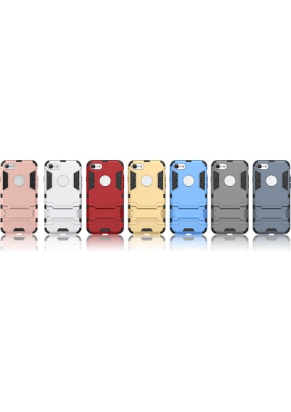 Apple iPhone Se-Dark Blue Için Kickstand ile Sağlam Pc+Tpu Hibrid Telefon Kılıfı (Yurt Dışından)