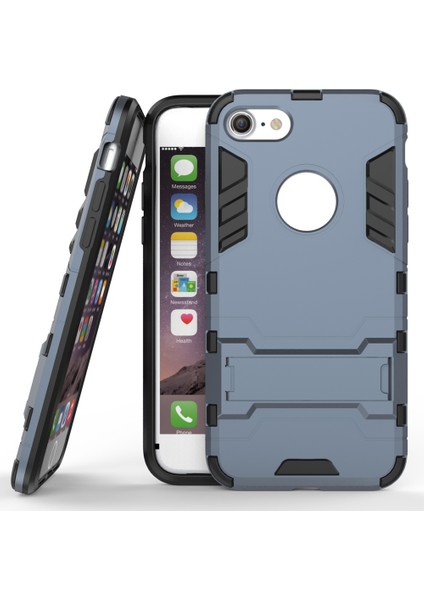 Apple iPhone Se-Dark Blue Için Kickstand ile Sağlam Pc+Tpu Hibrid Telefon Kılıfı (Yurt Dışından)