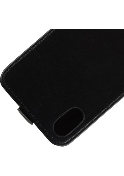 Apple iPhone Xr-Black Için Crazy Horse Dikey Flip Kartı Tutucu Deri Kılıf (Yurt Dışından)