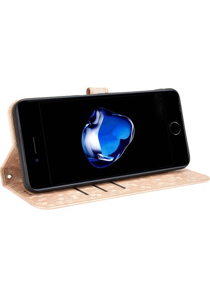 Apple iPhone Se Için Manyetik Kapanış Nokta Deseni Baskılı Telefon Kasası Pu Deri Cüzdan Standı Tasarım Kapağı Kayışlı (Yurt Dışından) modelleri