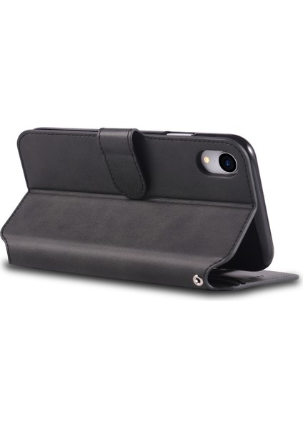 Apple iPhone Xr-Black Için Cüzdan Deri Stand Kılıfı (Yurt Dışından)