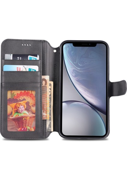 Apple iPhone Xr-Black Için Cüzdan Deri Stand Kılıfı (Yurt Dışından)