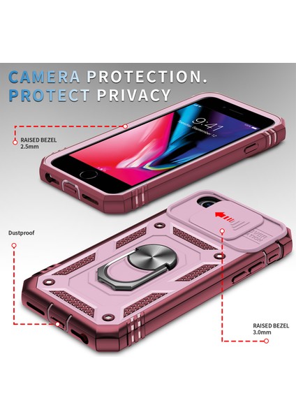 Ring Kickstand Hard Pc Geri+Yumuşak Tpu Edge Koruyucu Şok Geçirmez Kılıf Apple iPhone Se Için Kamera Kapağı (Yurt Dışından) fırsatları