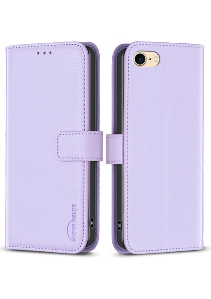 Apple iPhone 6/6s Pu Deri Telefon Kılıfı Stand Flip Cüzdan Kapak Morası (Yurt Dışından)