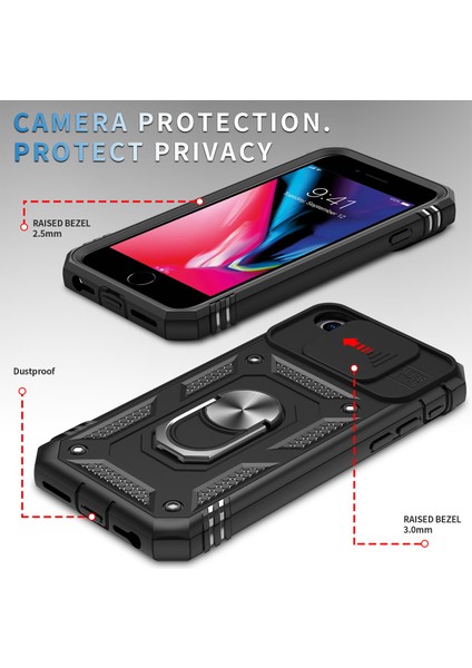 Ring Kickstand Hard Pc Geri+Yumuşak Tpu Edge Koruyucu Şok Geçirmez Kılıf Apple iPhone Se Için Kamera Kapağı (Yurt Dışından) fırsatları