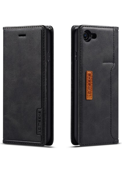 Apple iPhone Se-Black Için Retro Tarzı Deri Kart Tutucu Kılıf (Yurt Dışından)