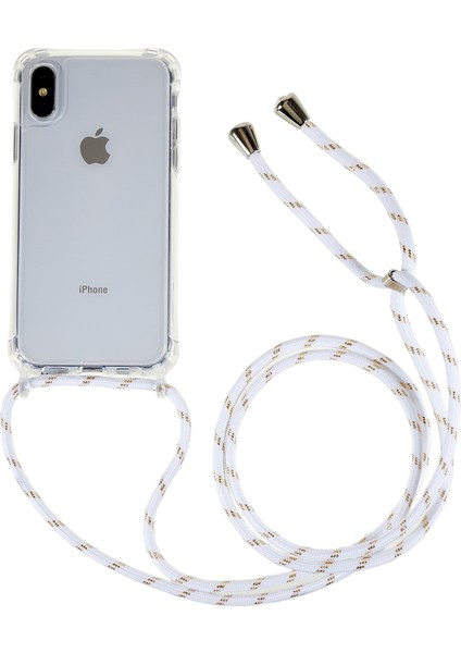 Apple iPhone Xs Için Max Shockproof Tpu+Akrilik Telefon Kapağı Ayarlanabilir Kirap-Beyaz ile Şeffaf Kılıf (Yurt Dışından)