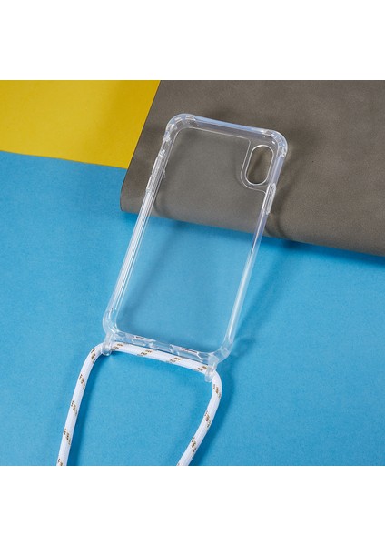 Apple iPhone Xs Için Max Shockproof Tpu+Akrilik Telefon Kapağı Ayarlanabilir Kirap-Beyaz ile Şeffaf Kılıf (Yurt Dışından)