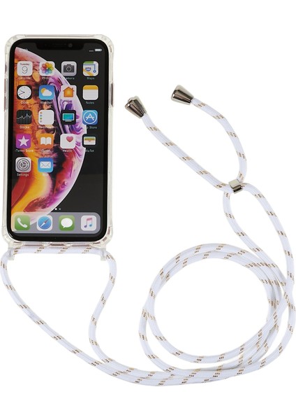 Apple iPhone Xr Için Geri Kılıf, Bırak Koruması Clear Tpu+Akrilik Telefon Kapağı Lanyard-White ile (Yurt Dışından)