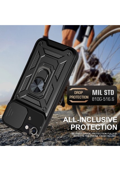 Kamera Slayt Kapağı Halkası Tutucu Kickstand Tasarım Pc+Tpu Apple iPhone Se-Red Için Damla Geçirmez Telefon Kapağı Kılıfı (Yurt Dışından) fırsatları
