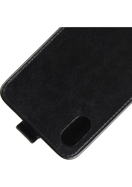 Apple iPhone X/xs-Black Için Çılgın At Doku Dikey Flip Deri Kapak (Yurt Dışından)