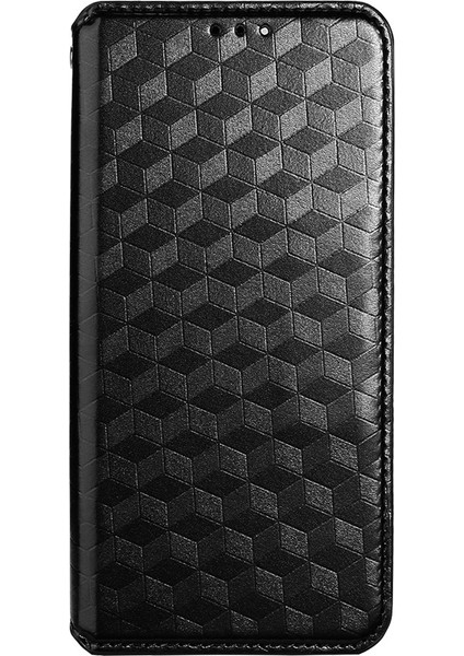 Apple iPhone Xr 3D Rhombus Için Baskı Tasarımı Otomatik Emici Deri Kapak Damla Geçirmez Telefon Standı Caseblack (Yurt Dışından)