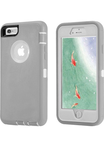 Apple iPhone 6s/6-White+Gri Için Şok Geçirmez Damla Geçirmez Toz Geçirmez Plastik+Tpu Combo Kabuğu (Yurt Dışından)