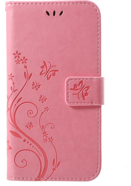 Kelebek Çiçek Standı Cüzdan Deri Kapak Kabuğu Apple iPhone Xr-Pink Için (Yurt Dışından)