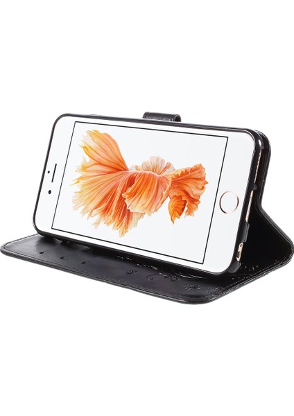 Forestl Digital Kelebek Deri Cüzdan Stand Kılıfı Apple iPhone 6s Plus 6 Plus-Black (Yurt Dışından)