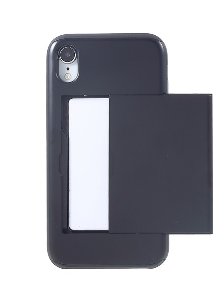Apple iPhone Xr-Black Için Kart Yuvası ile Plastik+Tpu Hibrit Kapak (Yurt Dışından)