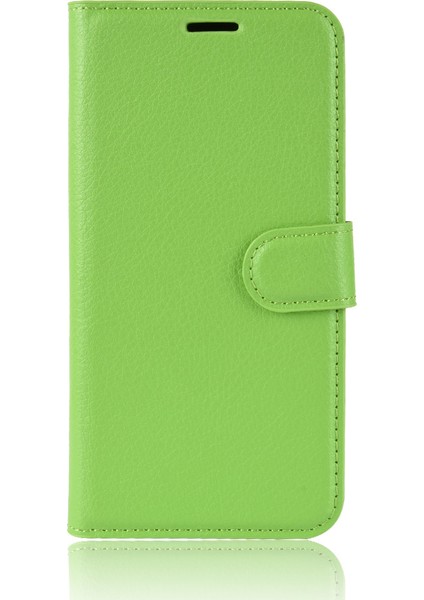 Apple iPhone Xr Folio Için Flip Litchi Doku Deri Deri Cüzdan Cep Telefonu Kapak Kabuk Yeşilliği (Yurt Dışından)