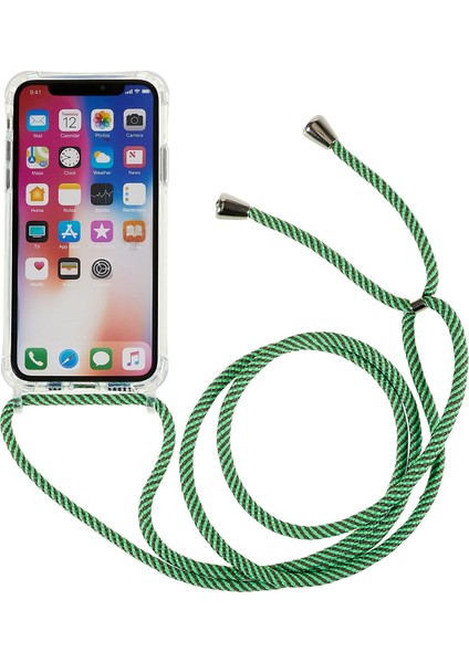 Apple iPhone X/xs Anti-Drop Tpu+Akrilik Telefon Kapağı Ayarlanabilir Kirkar Yeşili ile Şeffaf Kılıf (Yurt Dışından)