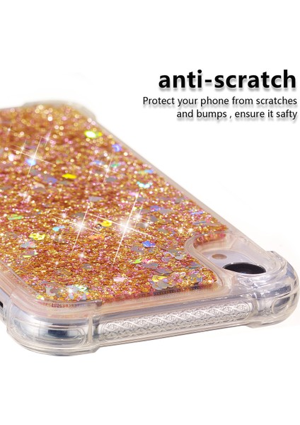 Glitter Powder Quicksans ve Şok Geçirmez Tpu Telefon Apple iPhone Xr-Gold Için (Yurt Dışından)