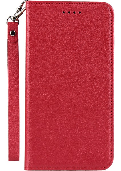 Apple Apple Iphonese Ipek Dokusu Için Deri Cüzdan Standı Telefon Kasası Kapak Kırmızısı (Yurt Dışından)