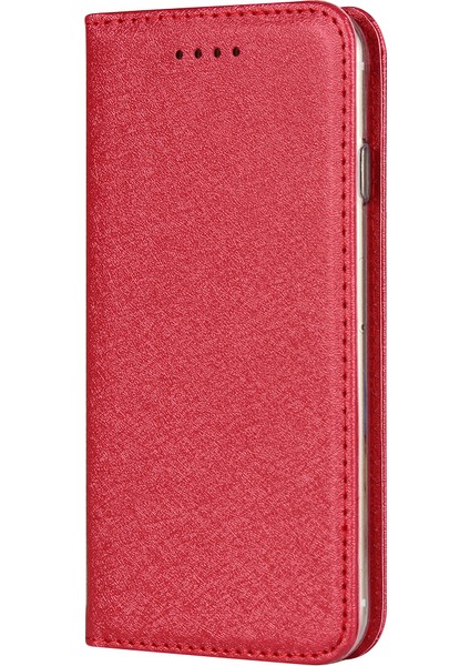Apple Apple Iphonese Ipek Dokusu Için Deri Cüzdan Standı Telefon Kasası Kapak Kırmızısı (Yurt Dışından)