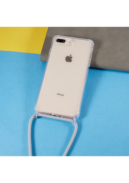 Apple iPhone 7 Plus/8 Plus Için Geri Kılıf, Açık Bump Döyesi Tpu+Acrililik Telefon Kapağı Lanyard-Grey (Yurt Dışından) modelleri