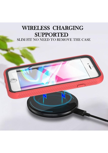 Apple iPhone Se/se Için Tam Kapsama Pc+Tpu Hibrit Telefon Kılıfı Pet Ekranı Koruyucu-Kırmızı/siyah (Yurt Dışından) modelleri
