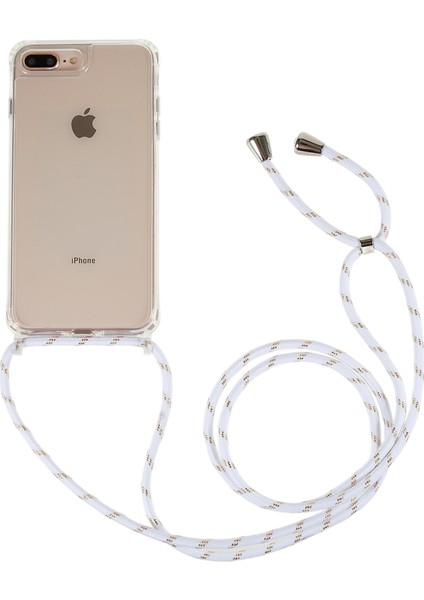 Apple iPhone 7 Plus/8 Için Geri Kılıf Plus Clear Bump Proof Tpu+Akrilik Telefon Kapağı Lanyard-White (Yurt Dışından)