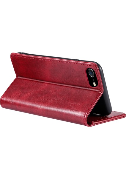 Ttudrch Style 007 Apple iPhone 6/6s Için Cüzdan Kılıfı Stand Rfıd Engelleme Deri Telefon Kapak Kırmızısı (Yurt Dışından)