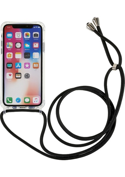 Apple iPhone X/xs Anti-Drop Tpu+Akrilik Telefon Kapağı Ayarlanabilir Kireç-Black ile Şeffaf Kılıf (Yurt Dışından)