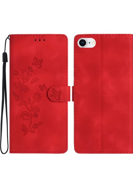 Apple iPhone 6/6s Için Telefon Kılıfı Çiçek Pu Deri Kapağı Cüzdan Stand-Red ile (Yurt Dışından)